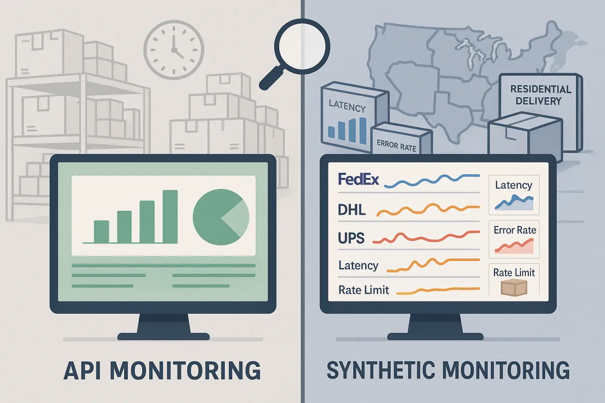 Synthetic Monitoring for Carrier Integration: Detecting API Failures Before They Break Shipment Processing